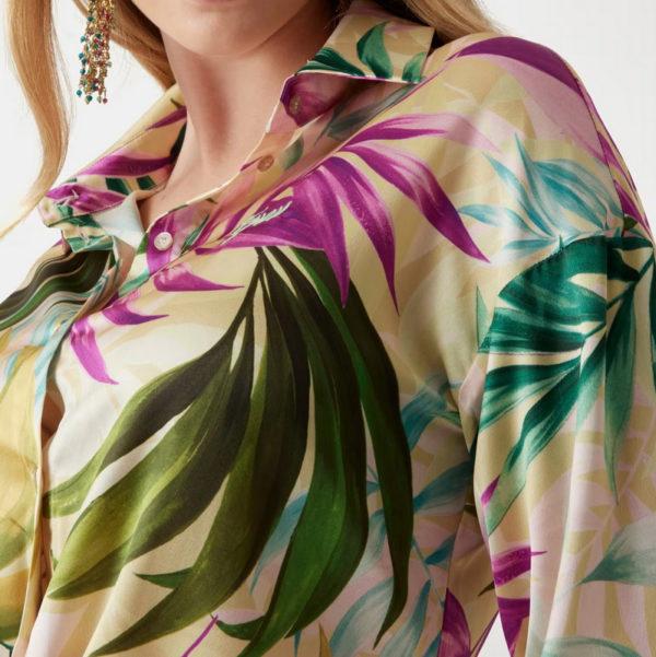 Camicia cropped in raso Guess - immagine 2