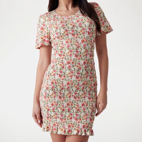 Abito mini punto smock Guess