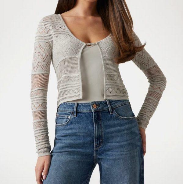 Cardigan argento traforato Guess