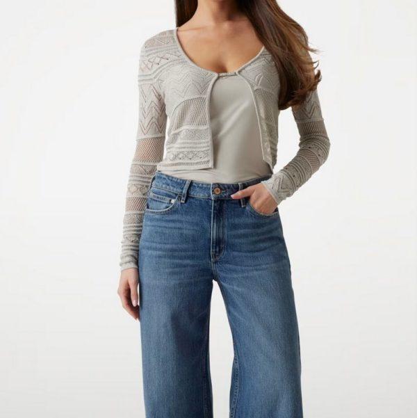 Cardigan argento traforato Guess - immagine 2