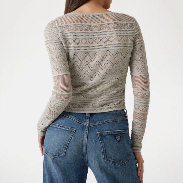 Cardigan argento traforato Guess - immagine 3