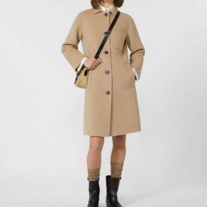 Cappotto monopetto in lana beige Weekend Max Mara