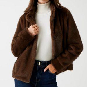 Ecopelliccia marrone Guess