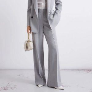 Shop 5 23 Marzo 2026 Pantalone gessato grigio chiaro Marella