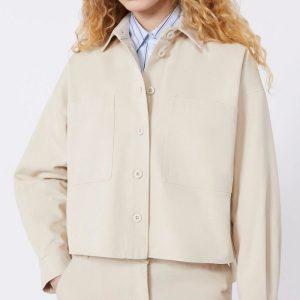 Giacca in drill di cotone beige Weekend Max Mara