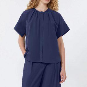 Shop 5 27 Marzo 2026 Camicia girocollo blu in popeline di cotone Weekend Max Mara