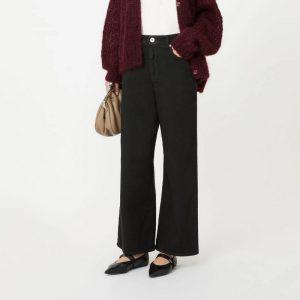 Shop 6 25 Marzo 2026 Pantalone nero wide leg in drill di cotone Weekend Max Mara