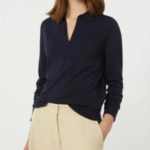 Maglia polo blu in viscosa Weekend Max Mara