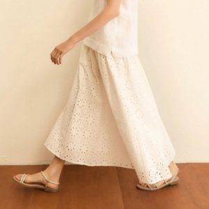 Gonna con ricamo sangallo bianca Emme