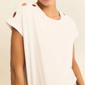 T-shirt in jersey bianca Emme