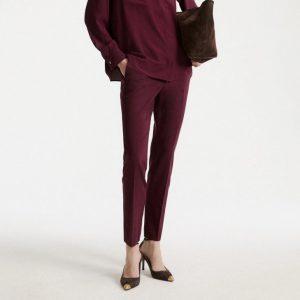 Pantalone bordeaux a sigaretta stretch Marella