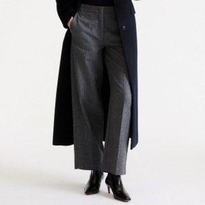 Pantalone in tweed di lana e seta grigio Marella