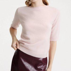Maglia in cashmere rosa con manica a tre quarti Marella