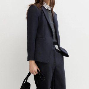 Giacca in ciniglia stretch blu Emme