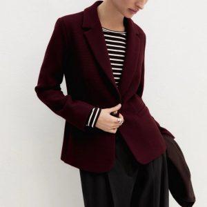 Giacca in stuoia stretch rosso mattone Emme