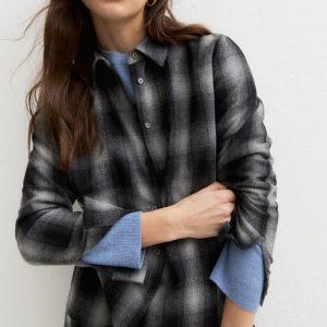 Camicia a quadri in flanella stretch Emme