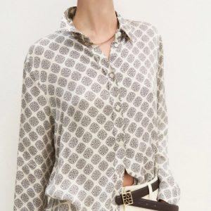 Shop 6 1 Ottobre 2026 Camicia in raso stampato panna Emme