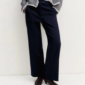 Pantalone dritto stretch blu Emme
