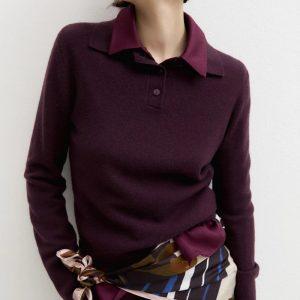 Polo in maglia color mora Emme