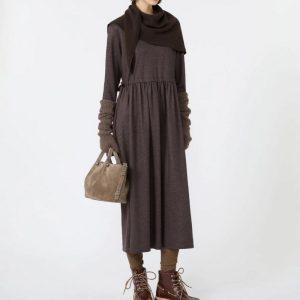Abito lungo in jersey jacquard moro Weekend Max Mara